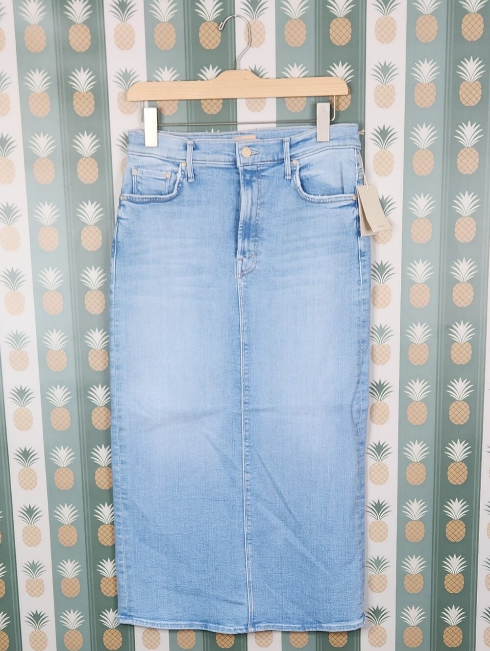 Mother The Pencil Pusher Denim Midi Skirt in Limited Edition - Picture 6 of 8